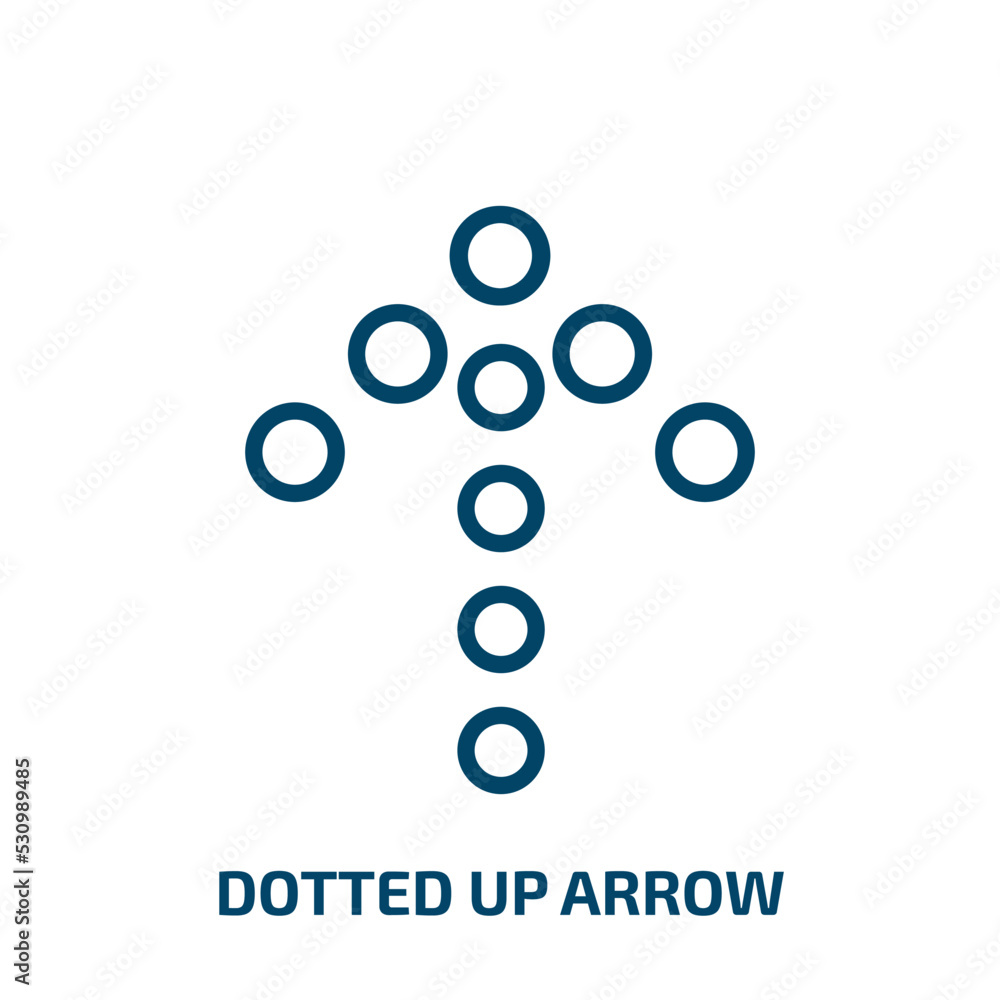 Poster dotted up arrow icon from user interface collection. thin linear dotted up arrow, up, arrow outline 