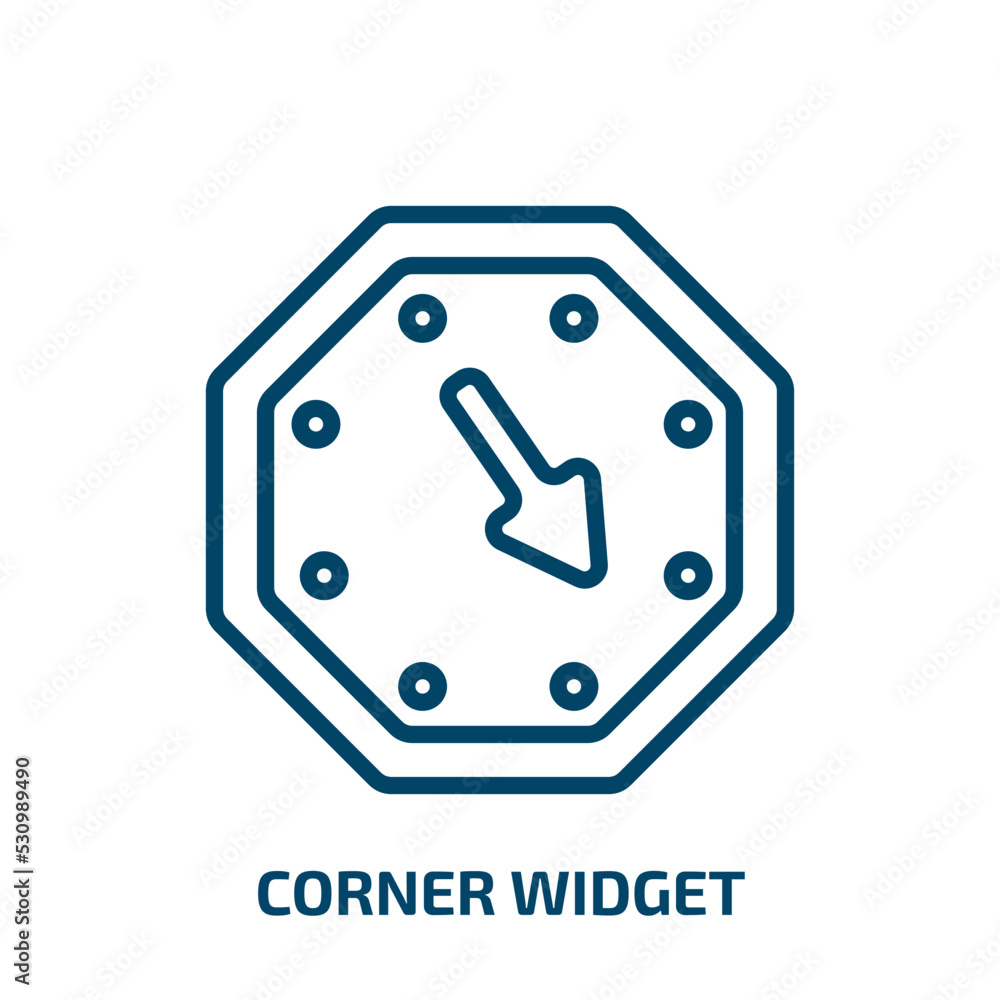 Poster corner widget icon from user interface collection. thin linear corner widget, widget, cold outline i