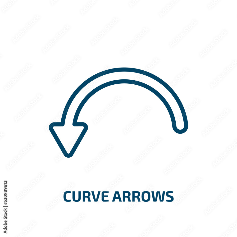 Poster curve arrows icon from user interface collection. thin linear curve arrows, arrow, button outline ic