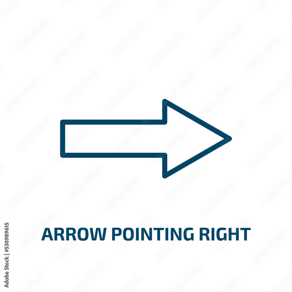 Poster arrow pointing right icon from user interface collection. thin linear arrow pointing right, arrow, r