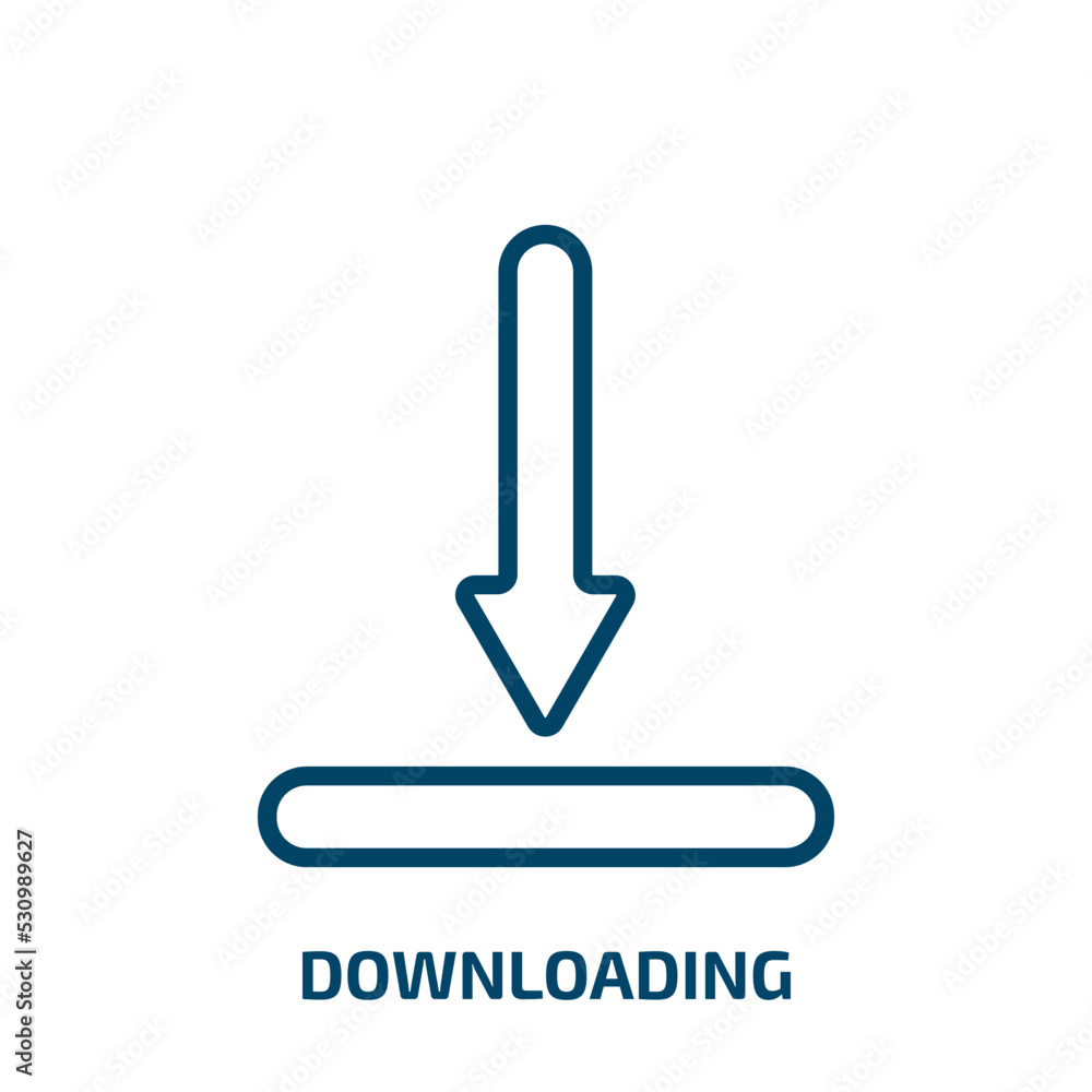Aufkleber downloading icon from user interface collection. thin linear downloading, download, computer outline