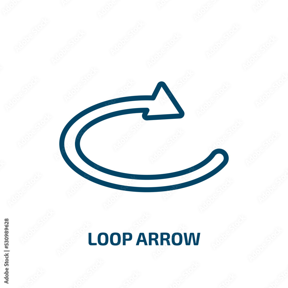 Poster loop arrow icon from user interface collection. thin linear loop arrow, loop, circular outline icon 