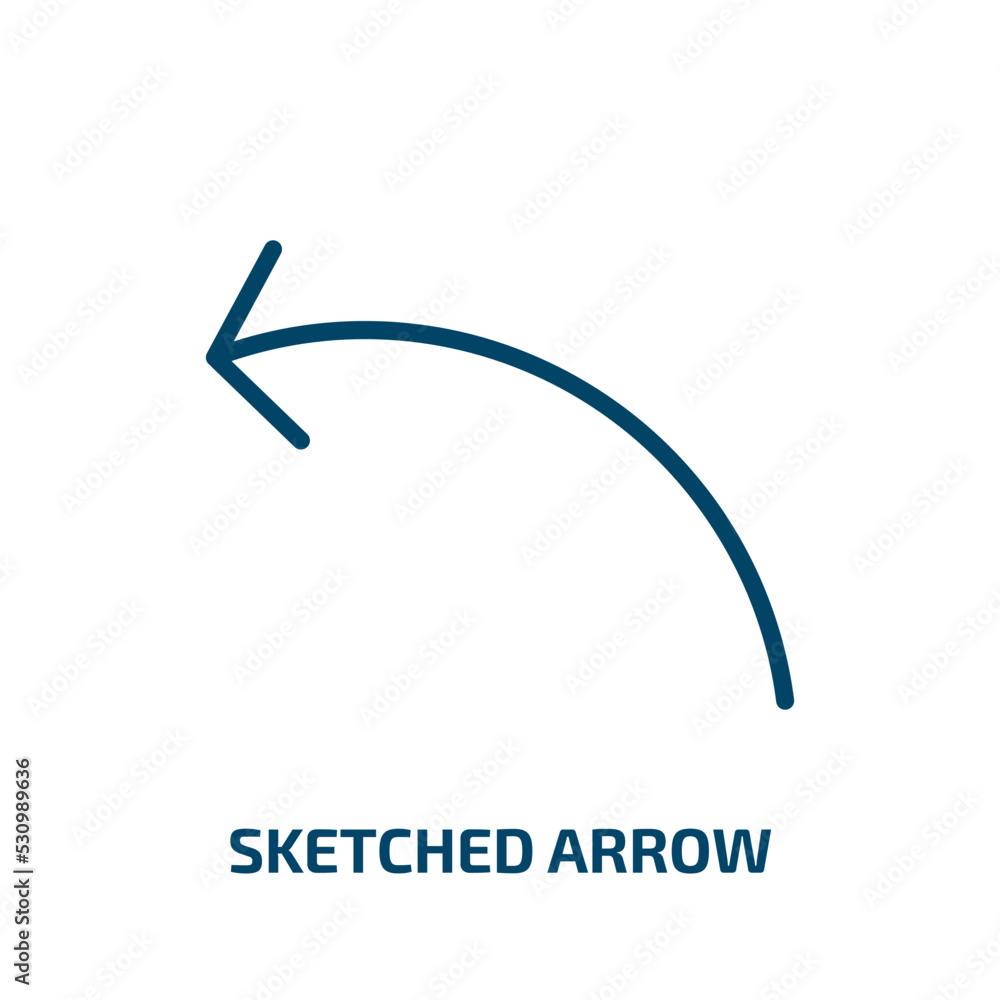 Poster sketched arrow icon from user interface collection. thin linear sketched arrow, collection, sketch o
