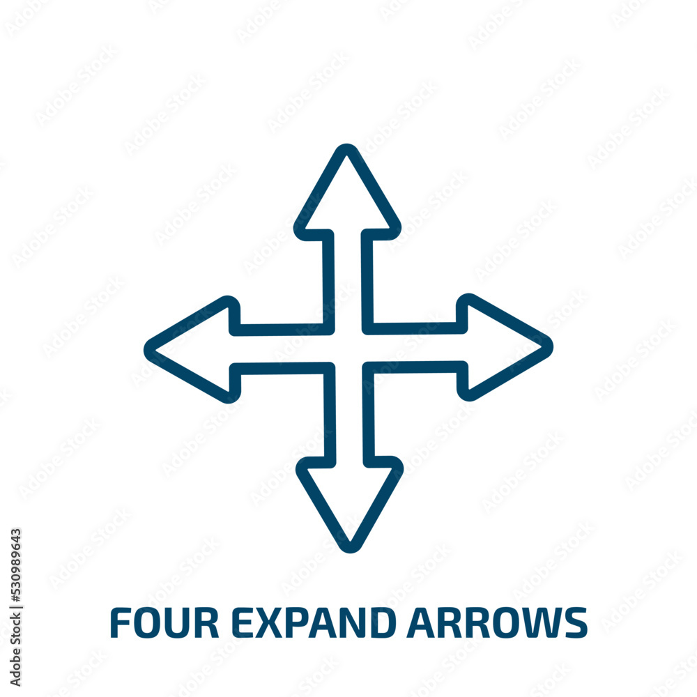 Poster four expand arrows icon from user interface collection. thin linear four expand arrows, navigation, 