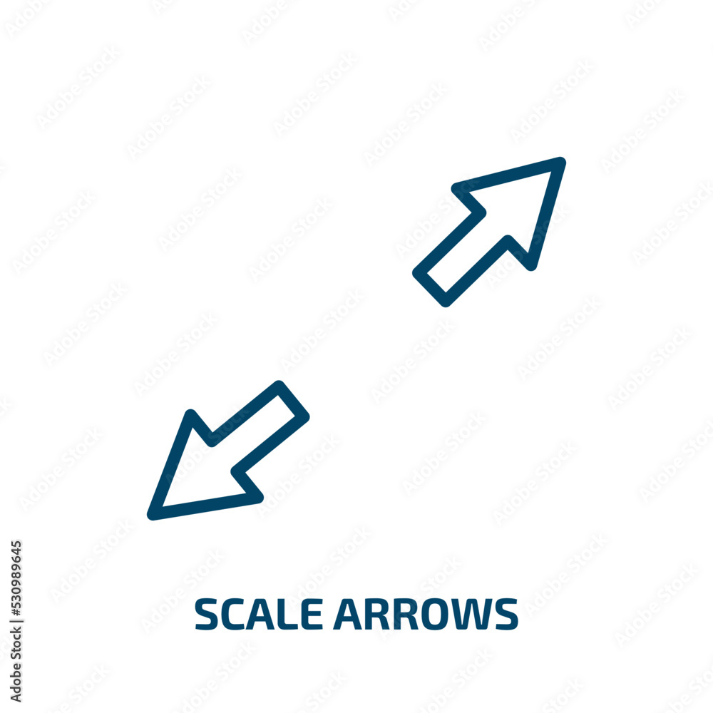 Poster scale arrows icon from user interface collection. thin linear scale arrows, scale, arrow outline ico