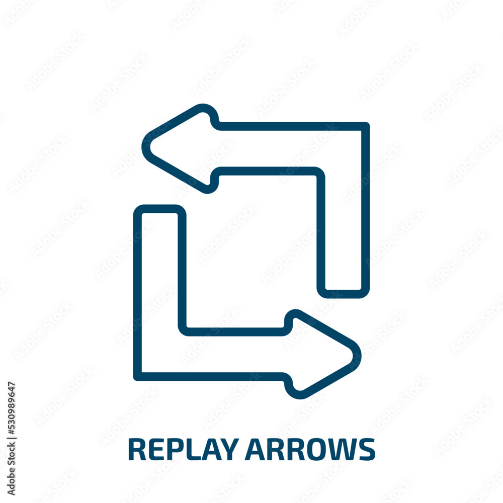 Poster replay arrows icon from user interface collection. thin linear replay arrows, arrow, navigation outl