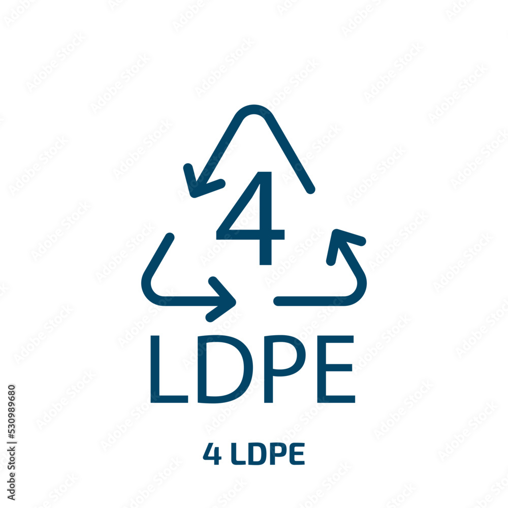 Poster 4 ldpe icon from user interface collection. thin linear 4 ldpe, ldpe, recycling outline icon isolate