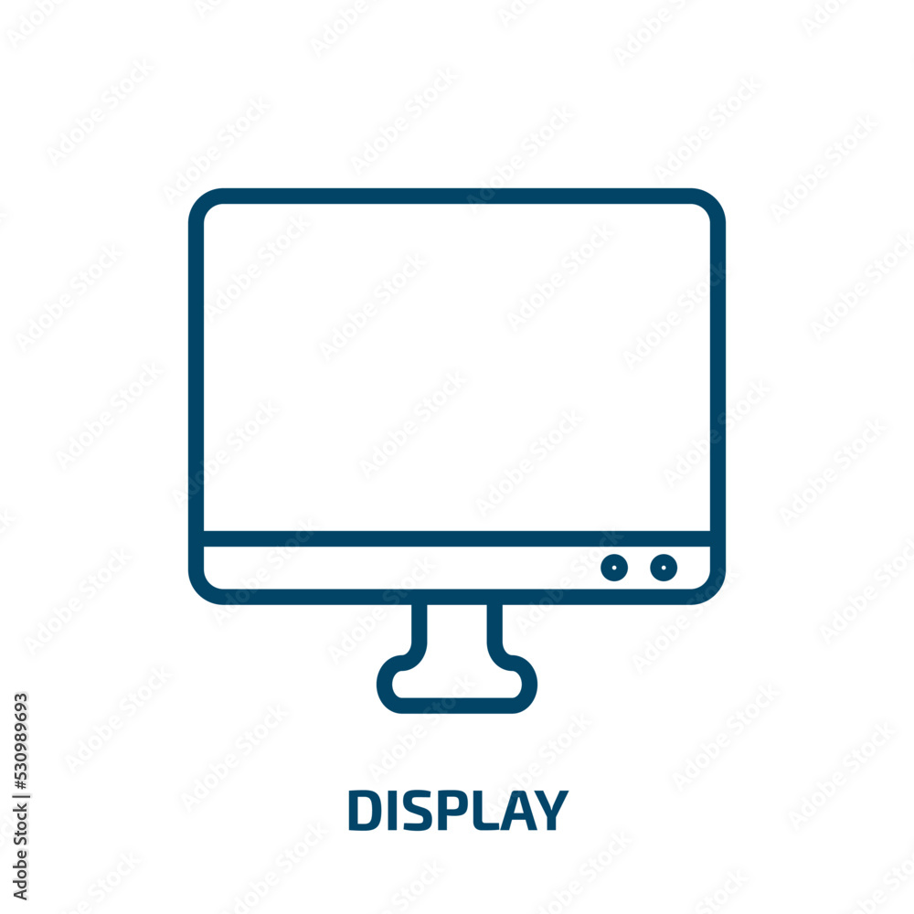 Poster display icon from user interface collection. thin linear display, screen, technology outline icon is