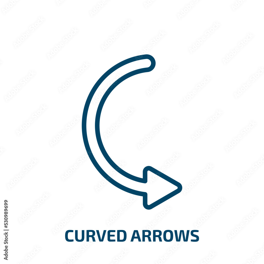 Poster curved arrows icon from user interface collection. thin linear curved arrows, arrow, button outline 