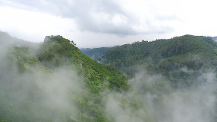 foggy mountain slopes In Indonesia