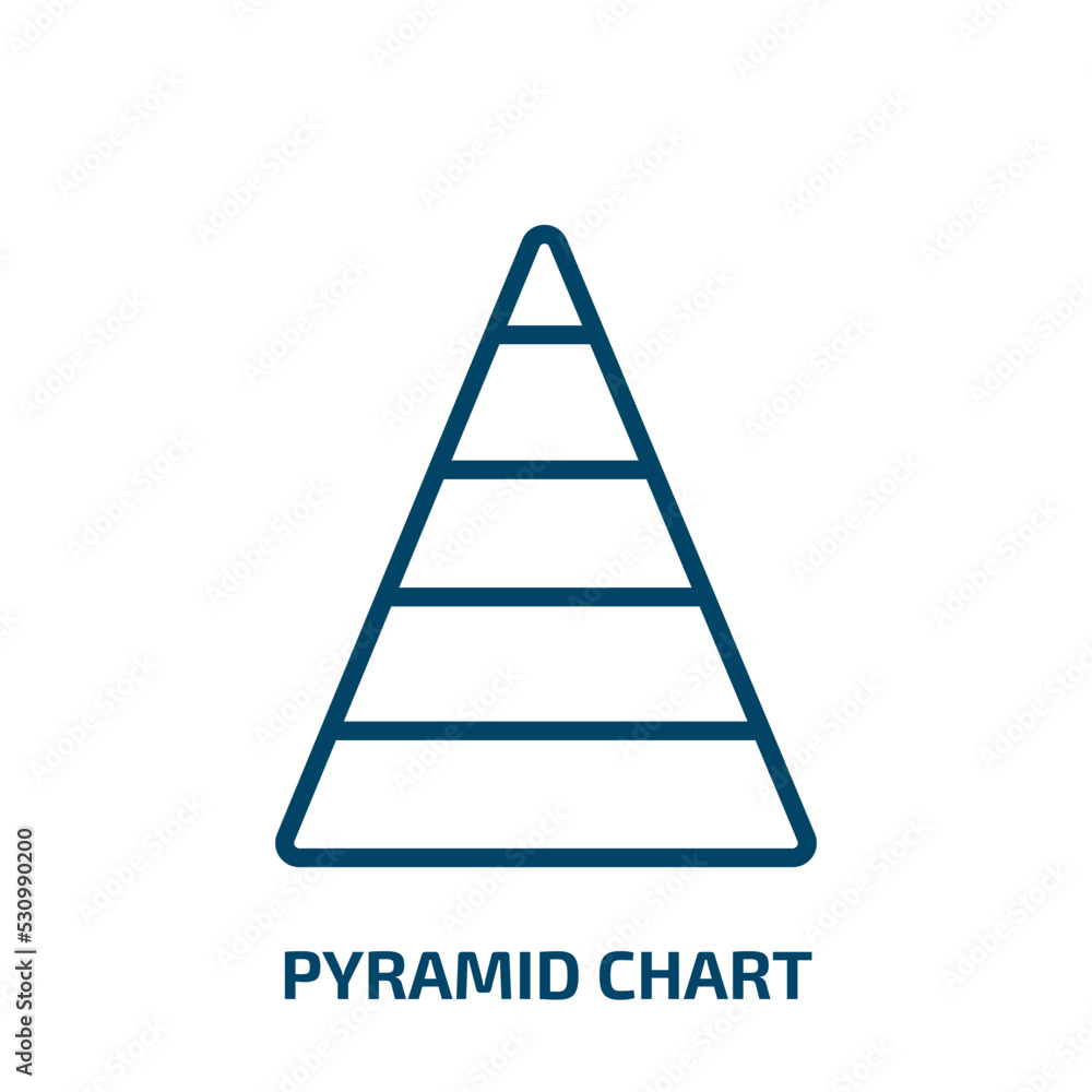 Poster pyramid chart icon from analytics collection. thin linear pyramid chart, presentation, template outl