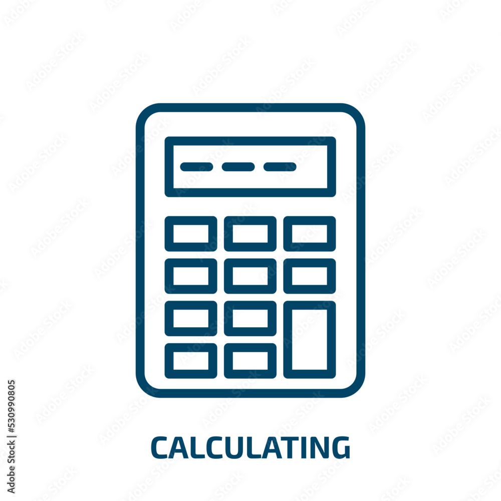 Poster calculating icon from strategy collection. thin linear calculating, finance, business outline icon i
