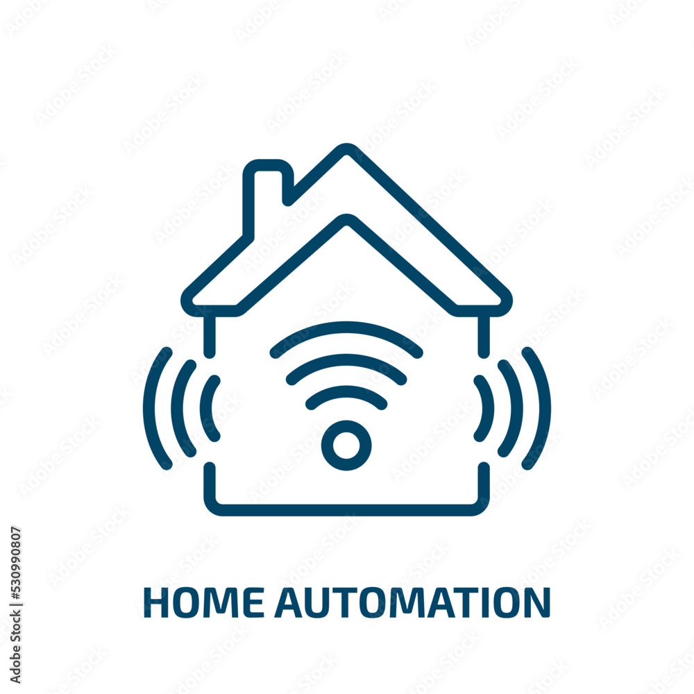 Poster home automation icon from smart home collection. thin linear home automation, house, smart outline i