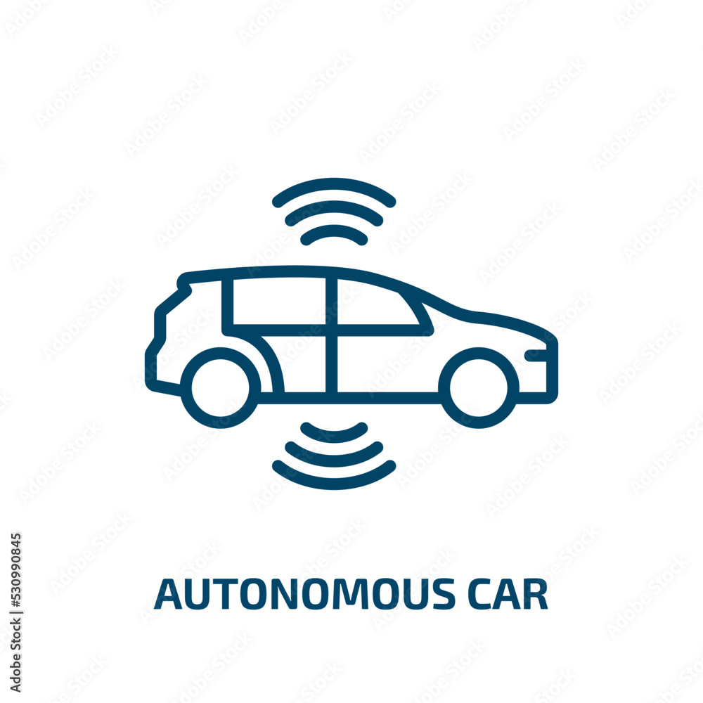 Poster autonomous car icon from smart home collection. thin linear autonomous car, autonomous, internet out