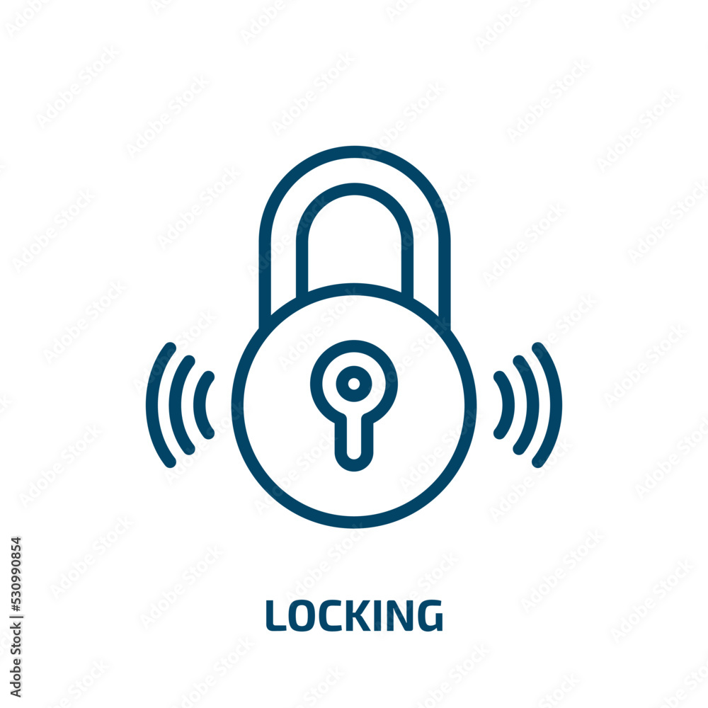 Aufkleber locking icon from smart home collection. thin linear locking, lock, business outline icon isolated o
