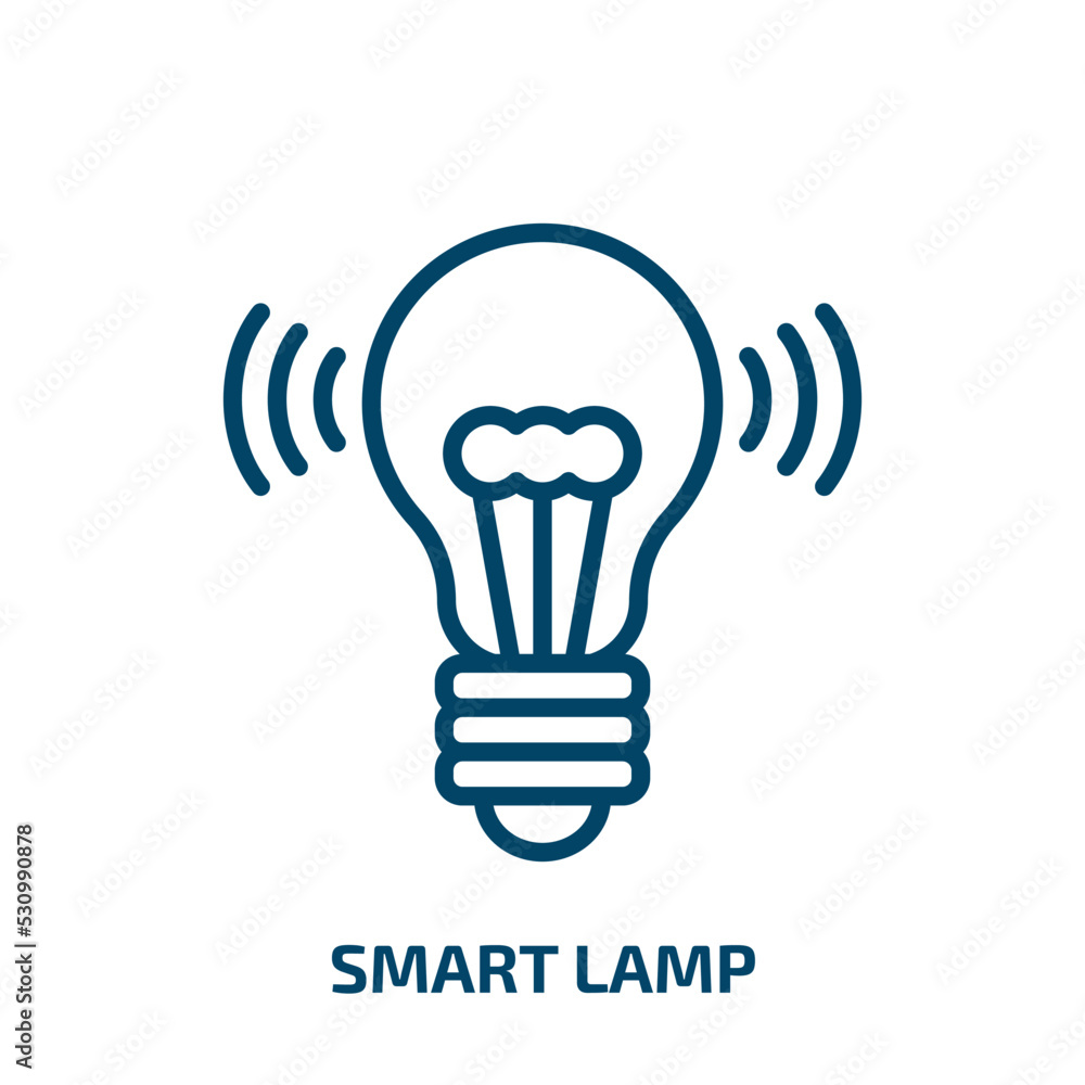 Aufkleber smart lamp icon from smart home collection. thin linear smart lamp, solution, light outline icon iso