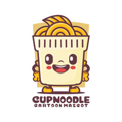 cup noodle cartoon mascot. food vector illustration