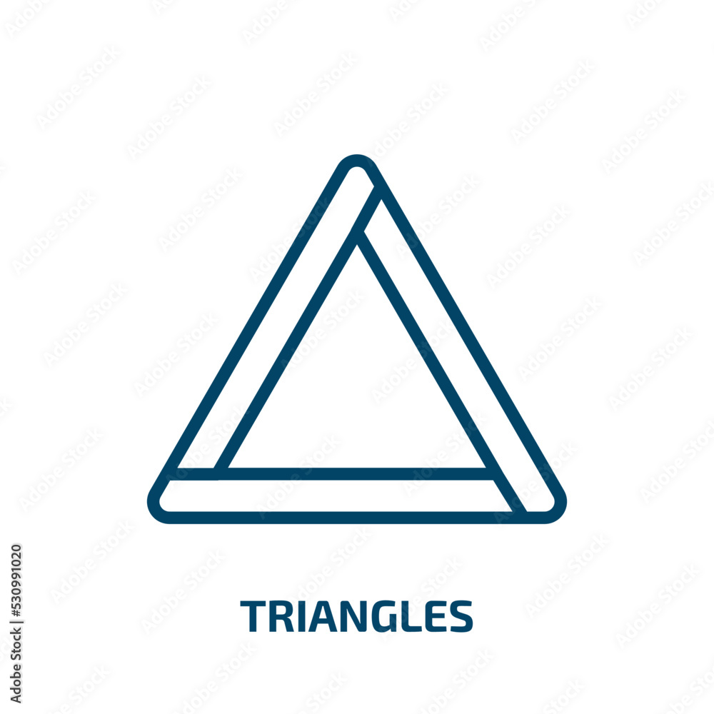 Poster triangles icon from signs collection. thin linear triangles, triangle, button outline icon isolated 
