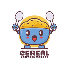 Cereal cartoon mascot. food vector illustration
