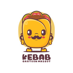 Kebab cartoon mascot. food vector illustration