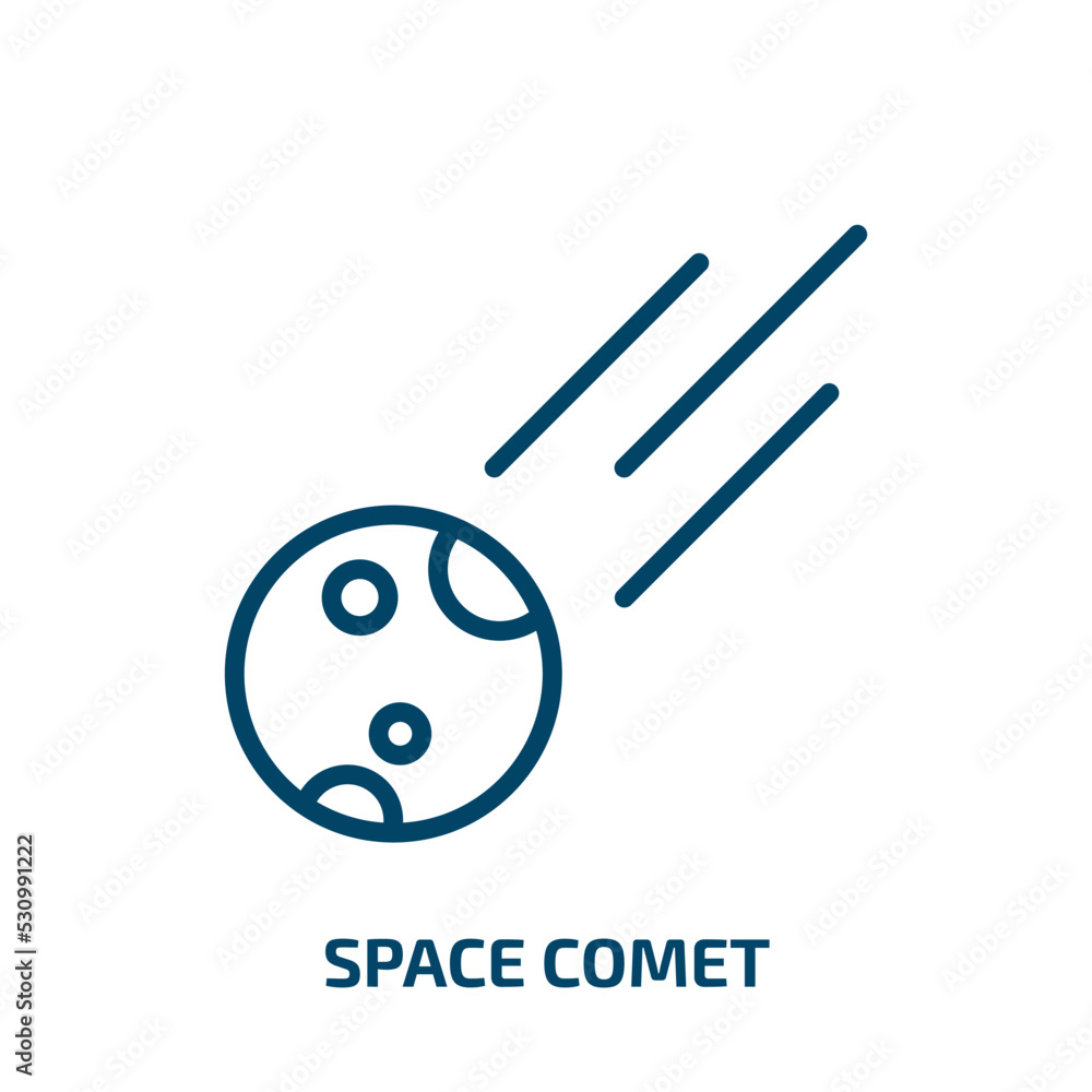 Poster space comet icon from meteorology collection. thin linear space comet, space, astronomy outline icon