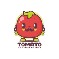 Tomato cartoon mascot. plant vector illustration