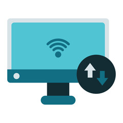 internet signal data flow on computer display