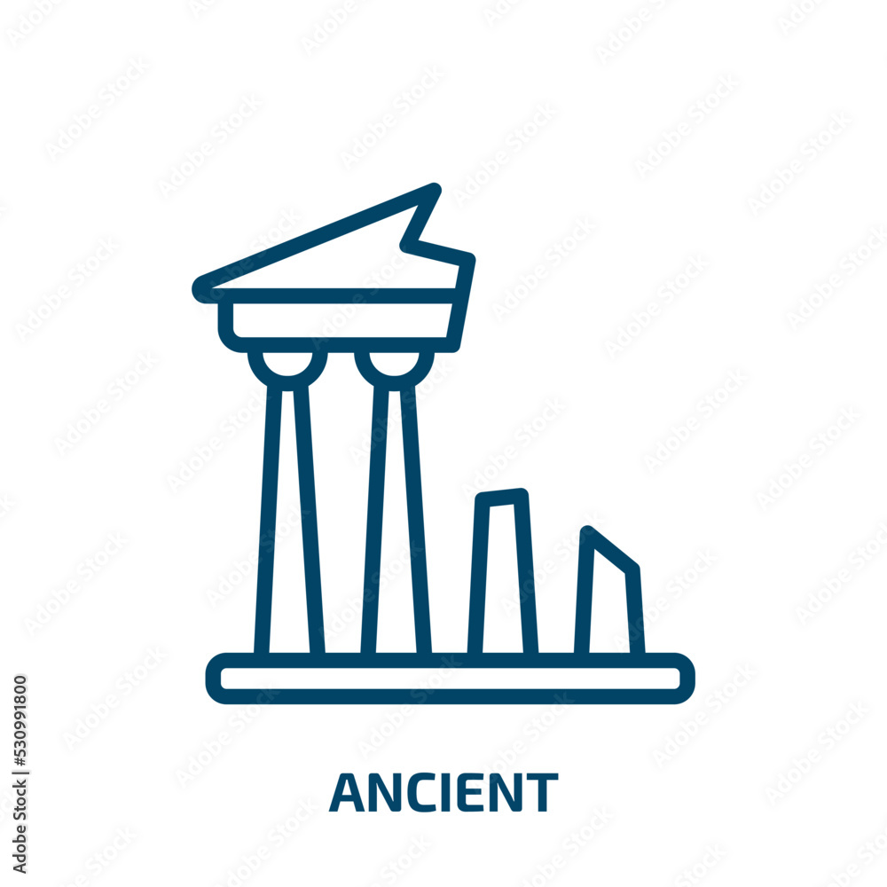 Poster ancient icon from history collection. thin linear ancient, architecture, old outline icon isolated o
