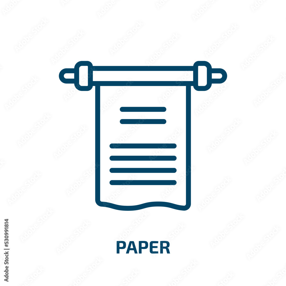 Poster paper icon from history collection. thin linear paper, business, document outline icon isolated on w