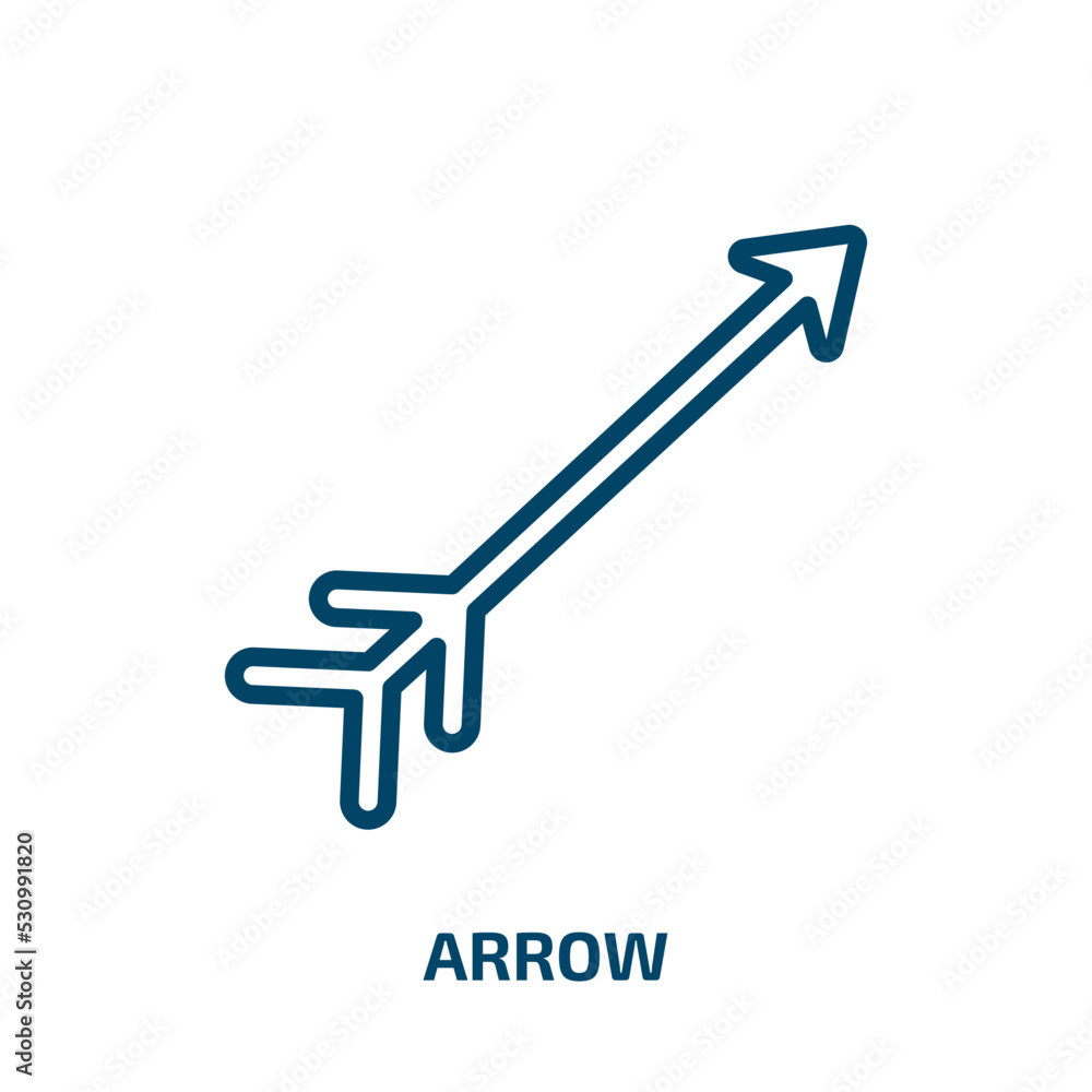 Poster arrow icon from history collection. thin linear arrow, navigation, pointer outline icon isolated on 