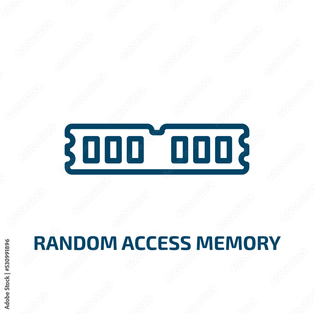 Poster random access memory icon from hardware collection. thin linear random access memory, access, memory