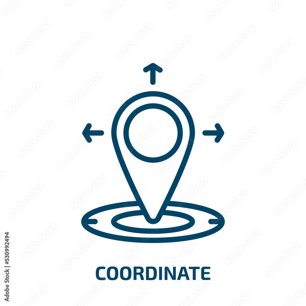Poster coordinate icon from general collection. thin linear coordinate, business, coordination outline icon