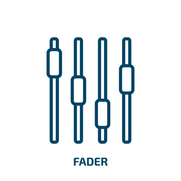 fader icon from furniture and household collection. Thin linear fader, music, equalizer outline icon isolated on white background. Line vector fader sign, symbol for web and mobile