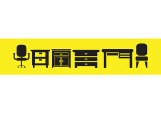 Mordern furniture logo graphic trendy design, Minimalist furniture brand business company logo Free Vector