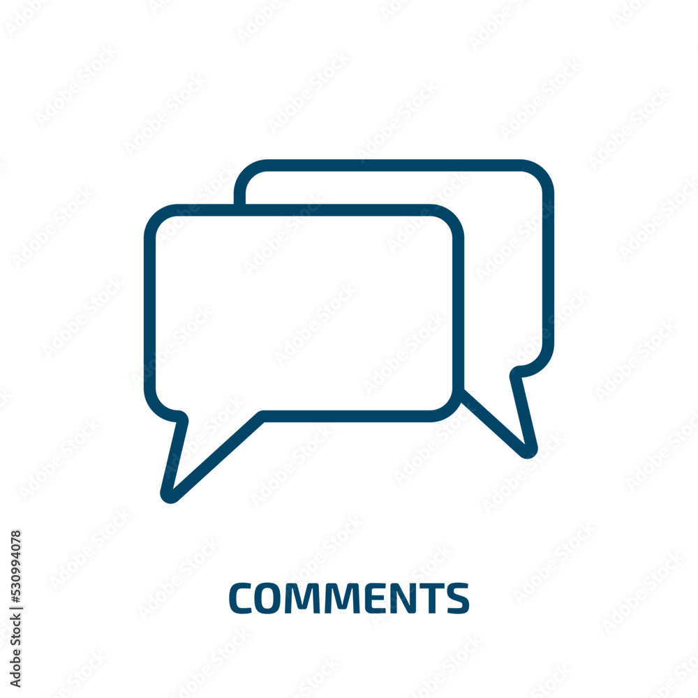 Poster comments icon from feedback collection. thin linear comments, comment, communication outline icon is