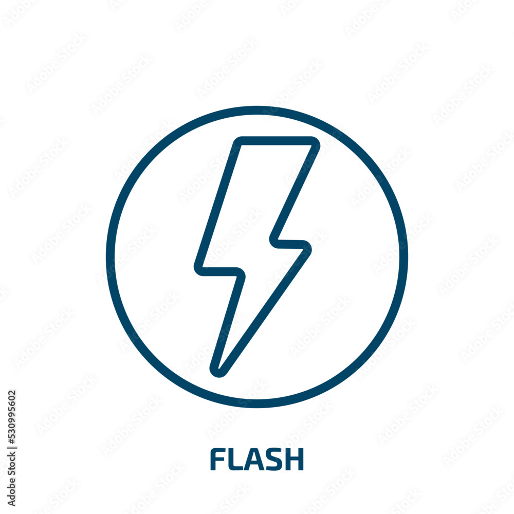 Poster flash icon from electronic stuff fill collection. thin linear flash, app, digital outline icon isola