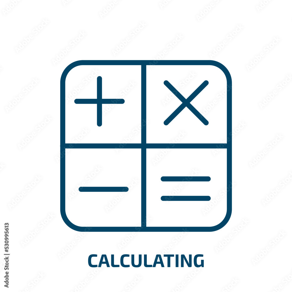 Aufkleber calculating symbol icon from electronic stuff fill collection. thin linear calculating symbol, finan
