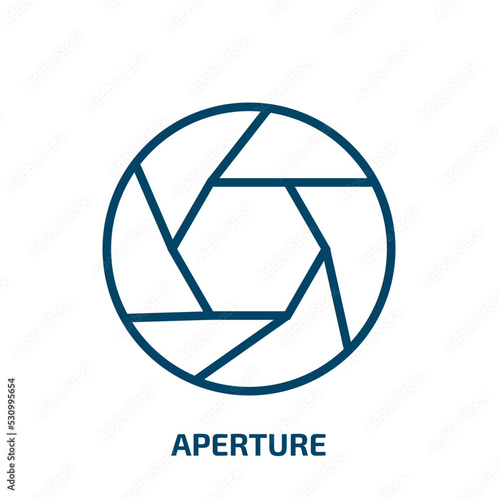Poster aperture icon from electronic stuff fill collection. thin linear aperture, camera, technology outlin