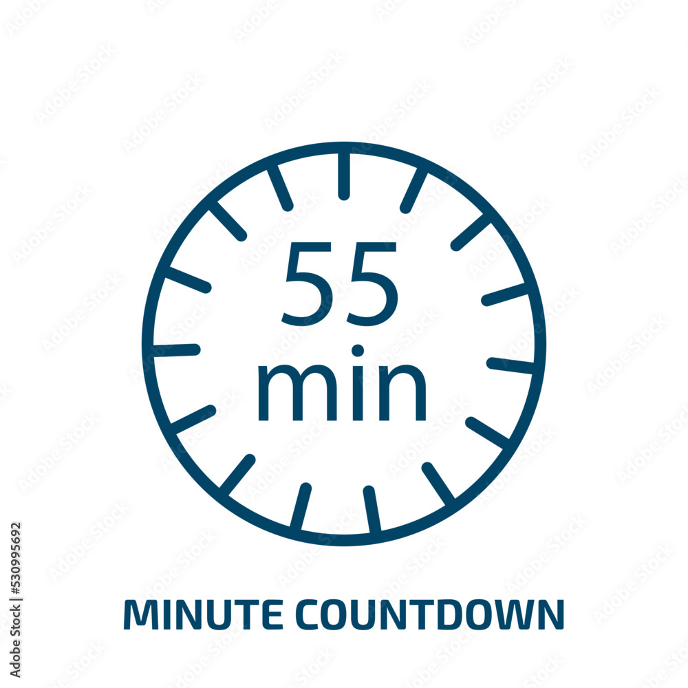 Poster minute countdown icon from electronic stuff fill collection. thin linear minute countdown, countdown