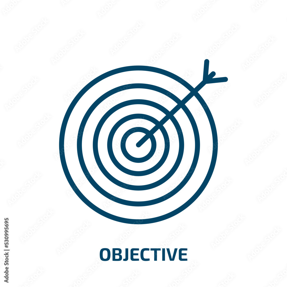 Poster objective icon from electronic stuff fill collection. thin linear objective, business, simple outlin