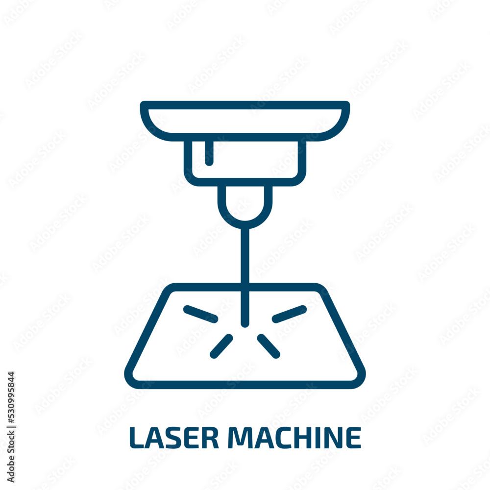 Poster laser machine icon from electronic devices collection. thin linear laser machine, technology, machin
