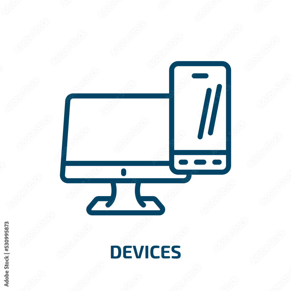 Poster devices icon from electronic devices collection. thin linear devices, device, computer outline icon 