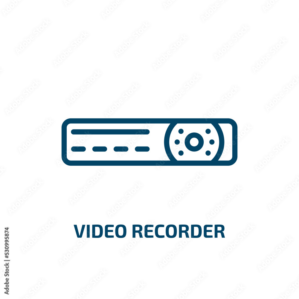 Poster video recorder icon from electronic devices collection. thin linear video recorder, video, recorder 