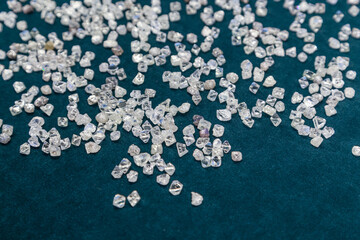 Assortment of beautiful raw diamonds.