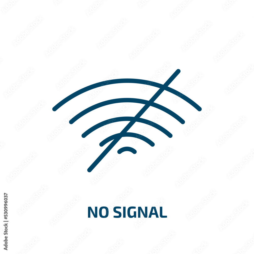Poster no signal icon from electrian connections collection. thin linear no signal, danger, warning outline