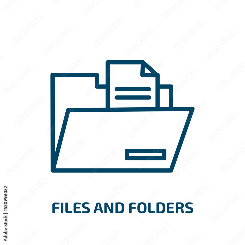 Poster files and folders icon from electrian connections collection. thin linear files and folders, folder,