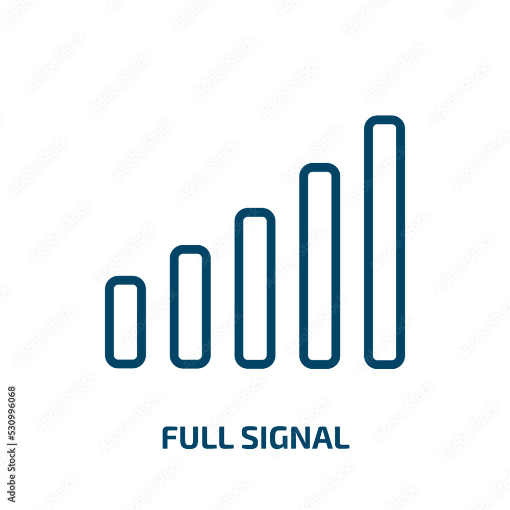 Poster full signal icon from electrian connections collection. thin linear full signal, technology, full ou