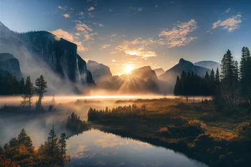 Großer See mit Bergen im Hintergrund im Yosemite Nationalpark © Sebastiart