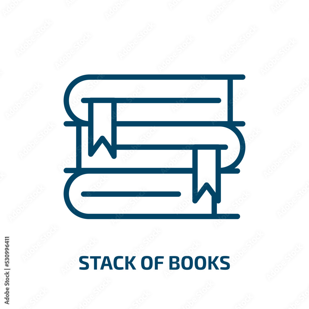 Poster stack of books icon from education collection. thin linear stack of books, stack, book outline icon 
