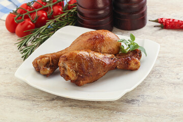 Roasted chicken legs with spicy sauce